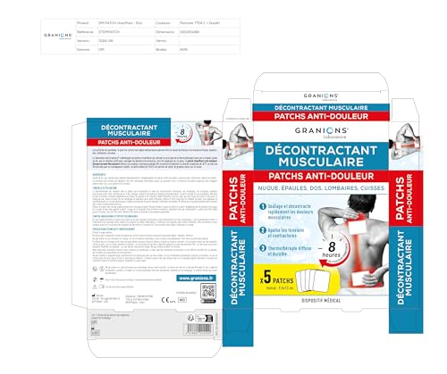 Thumbnail 8 de Granions Décontractant musculaire, 5 patchs antidouleur chauffants 8 h
