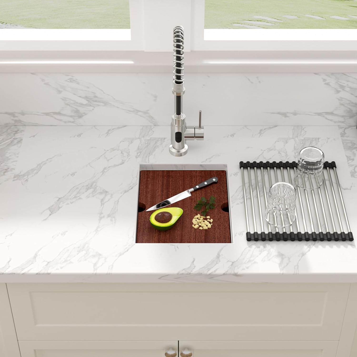 Detalle de Sarlai 12 Bar Sink Undermount Workstation – 12 x 15 Inch, 16 Gauge T304 Stainless Steel
