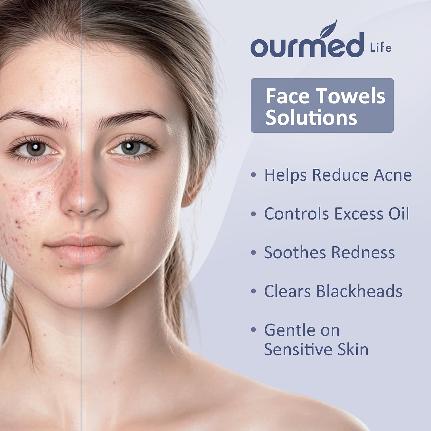Thumbnail 2 de Ourmed Life Asciugamani Viso Biodegradabili Monouso (300 unità) – salviette/ panni struccanti per pelli sensibili