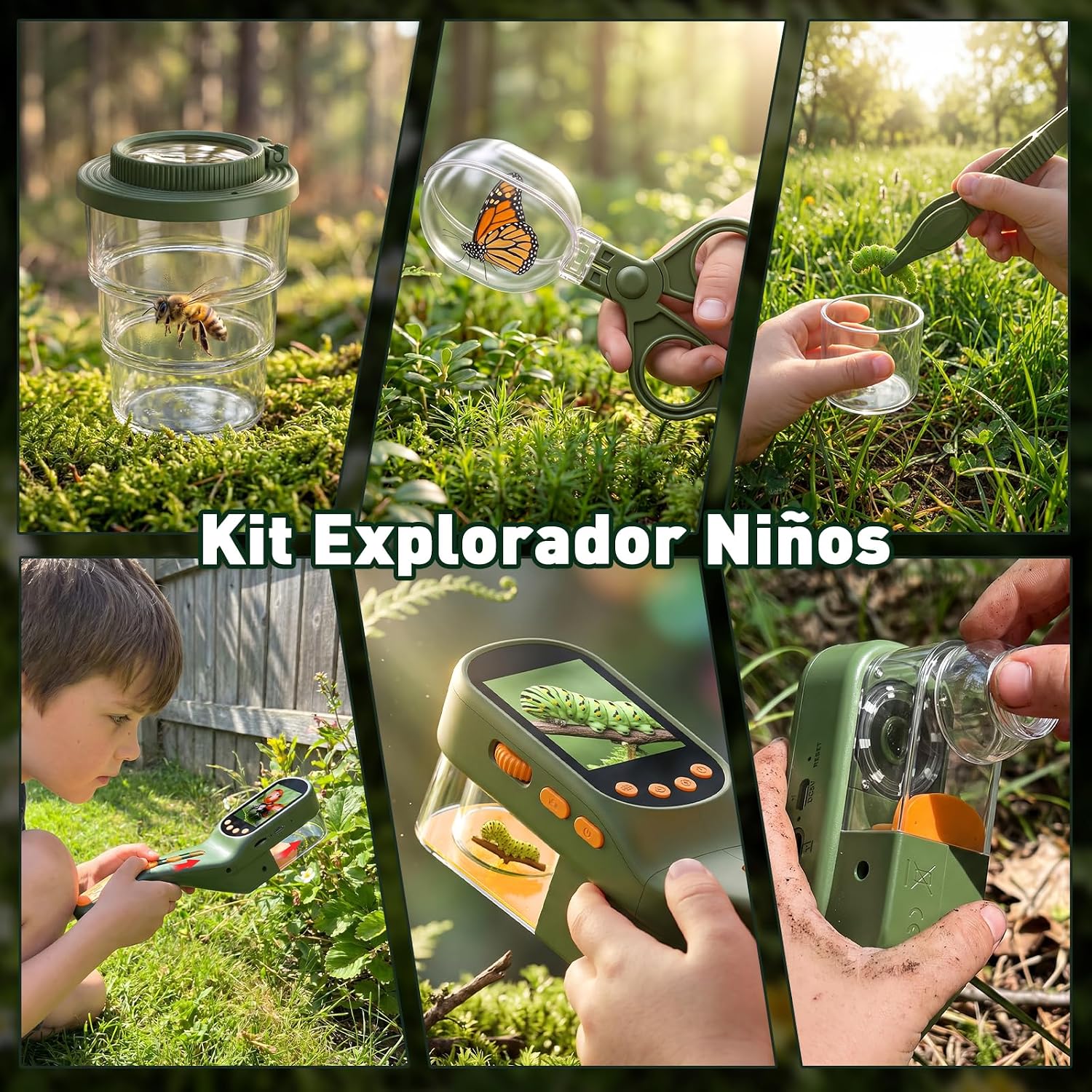 Detalle de ASPOVEN Atrapa Insectos con 500X Pantalla - Kit Explorador Niños
