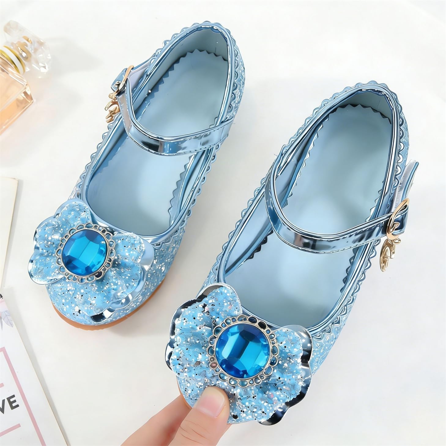 Thumbnail 1 de FStory&Winyee Mädchen Prinzessin Sandalen mit Glitzer-Look – kinderfreundlich, leicht an- und auszuziehen