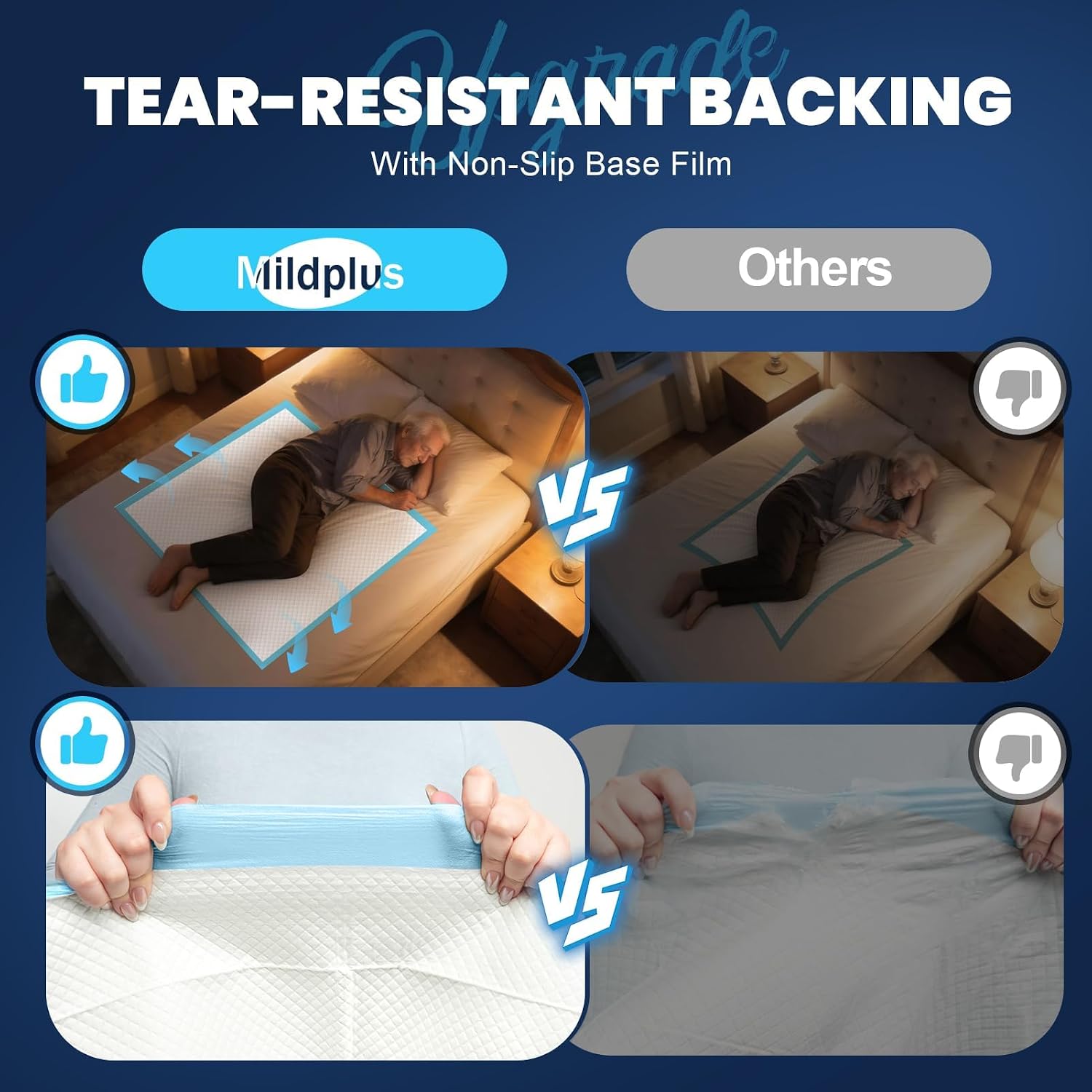 Detalle 2 de MILDPLUS Heavy Duty Underpad 36x36 (50 Count) — Extra Large, Ultra Absorbent Bed Pads