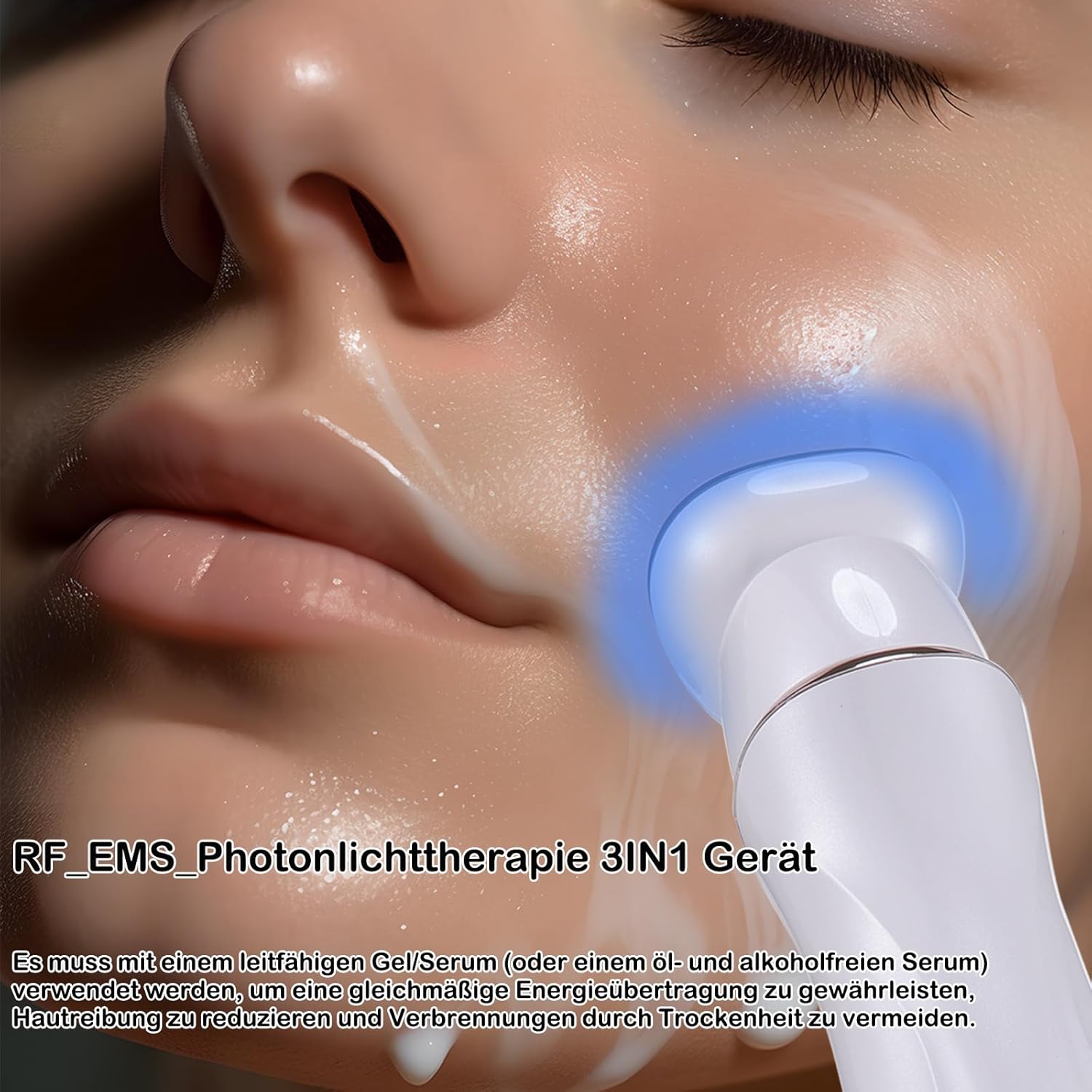 Detalle de JMFBeauty Dispositivo di radiofrequenza RF_EMS_VR per la casa – Cura viso e corpo con luce LED multipla