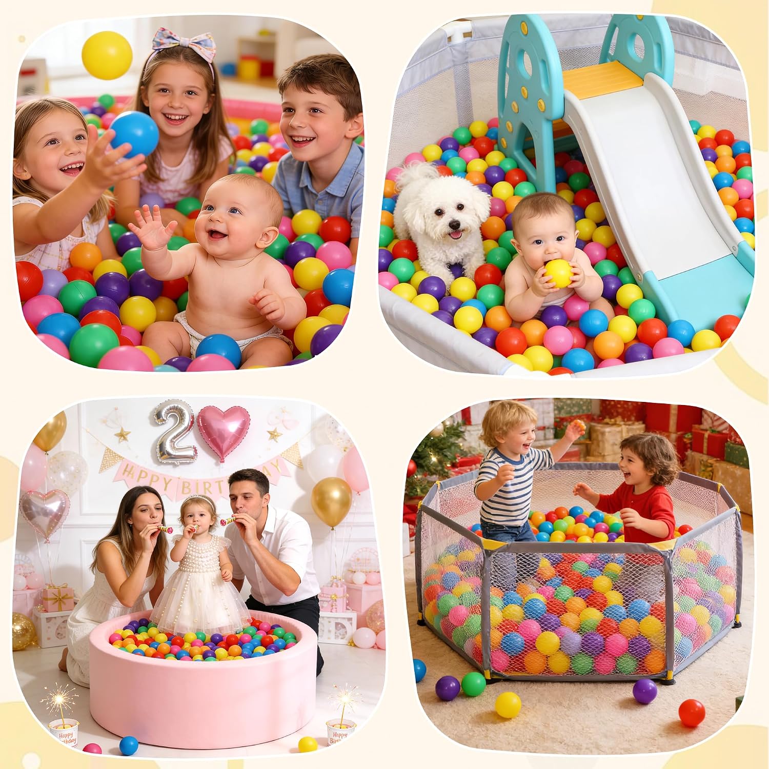 Detalle 2 de Hovenlay Plastic Crush-Resistant Balls for Kids 7 Bright Colors Toy Storage