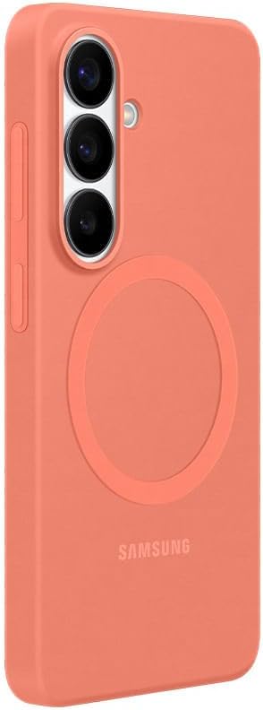 Detalle de Samsung Galaxy S26 — Coque magnétique en silicone rouge corail