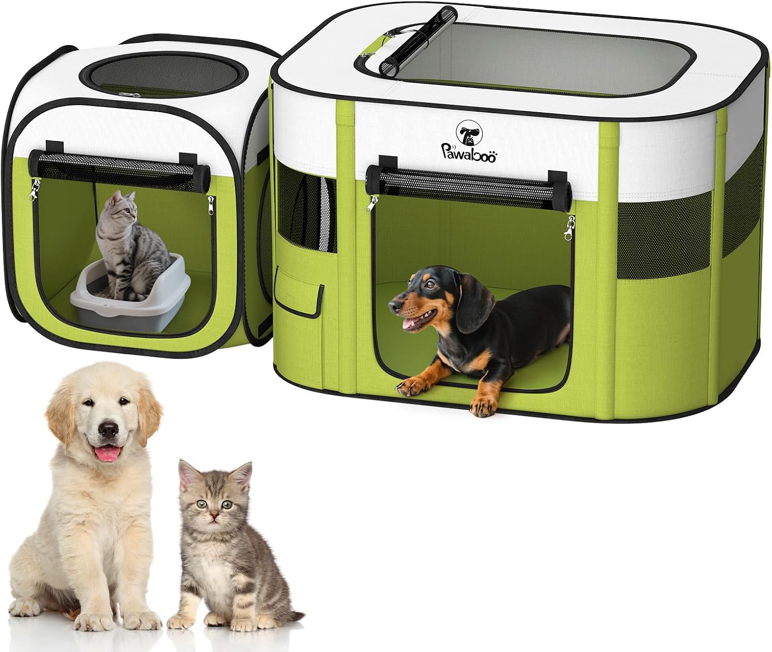 Detalle de Pawaboo 2-in-1 Laufstall 32" für Haustiere