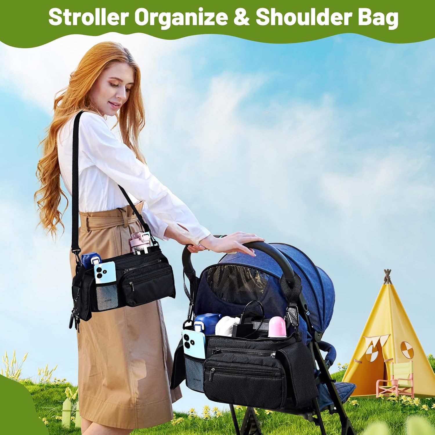 Thumbnail 4 de Hranio Pram Bag Organiser 3 Cup Holders