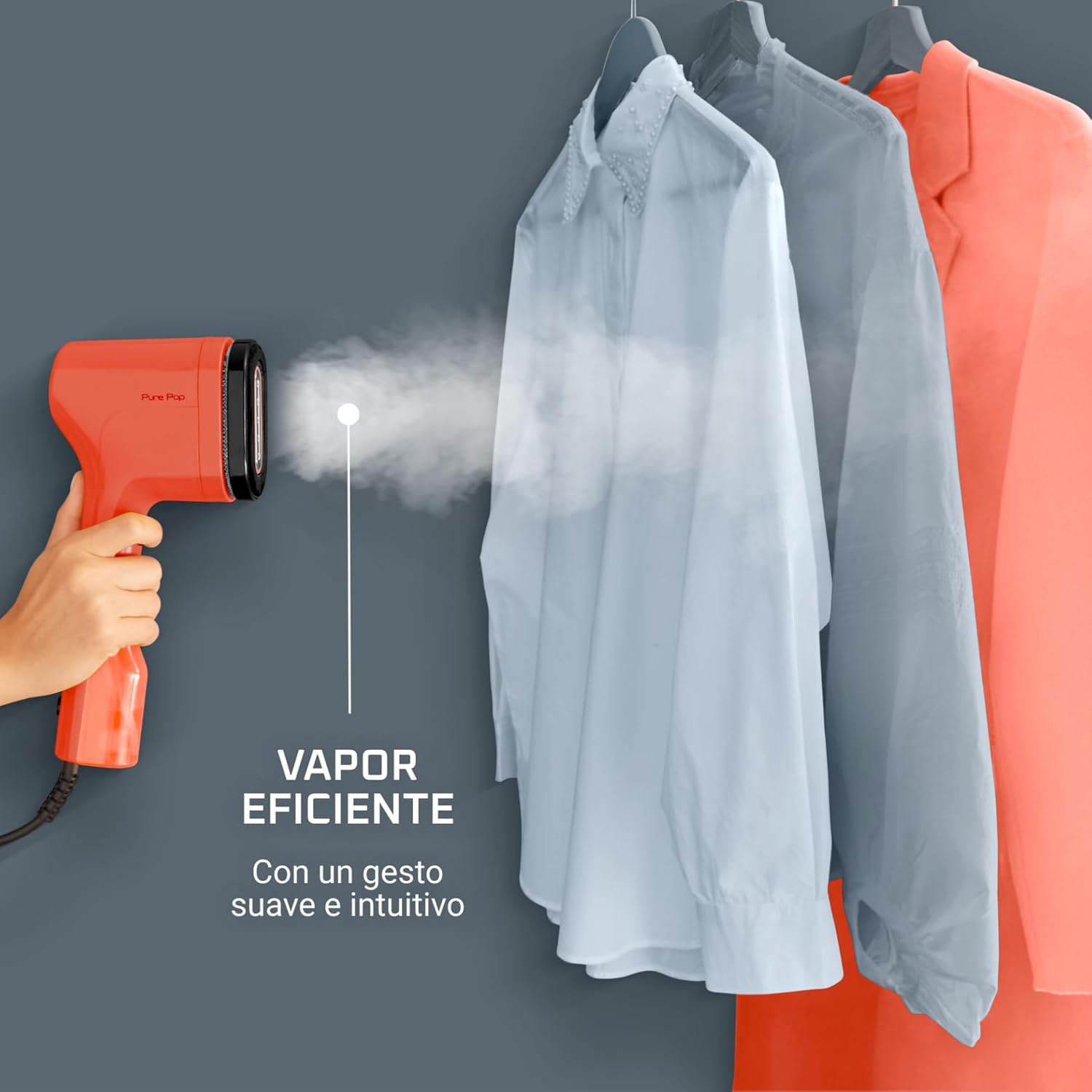 Thumbnail 4 de Rowenta Pure Pop DR2022, cepillo de vapor 1300 W con cabezal reversible para quitar pelusas y planchar al vapor