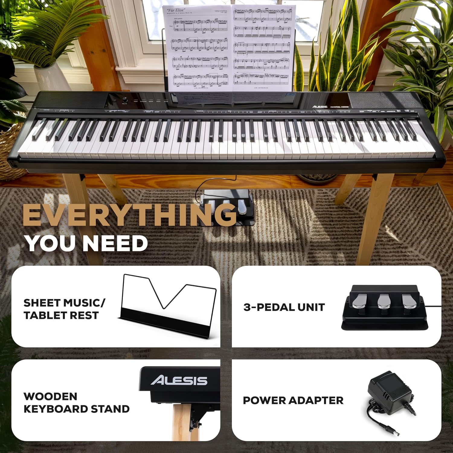 Thumbnail 5 de Alesis Recital Home RECITALHOMEBLK Digital Piano with 88 Weighted Keys