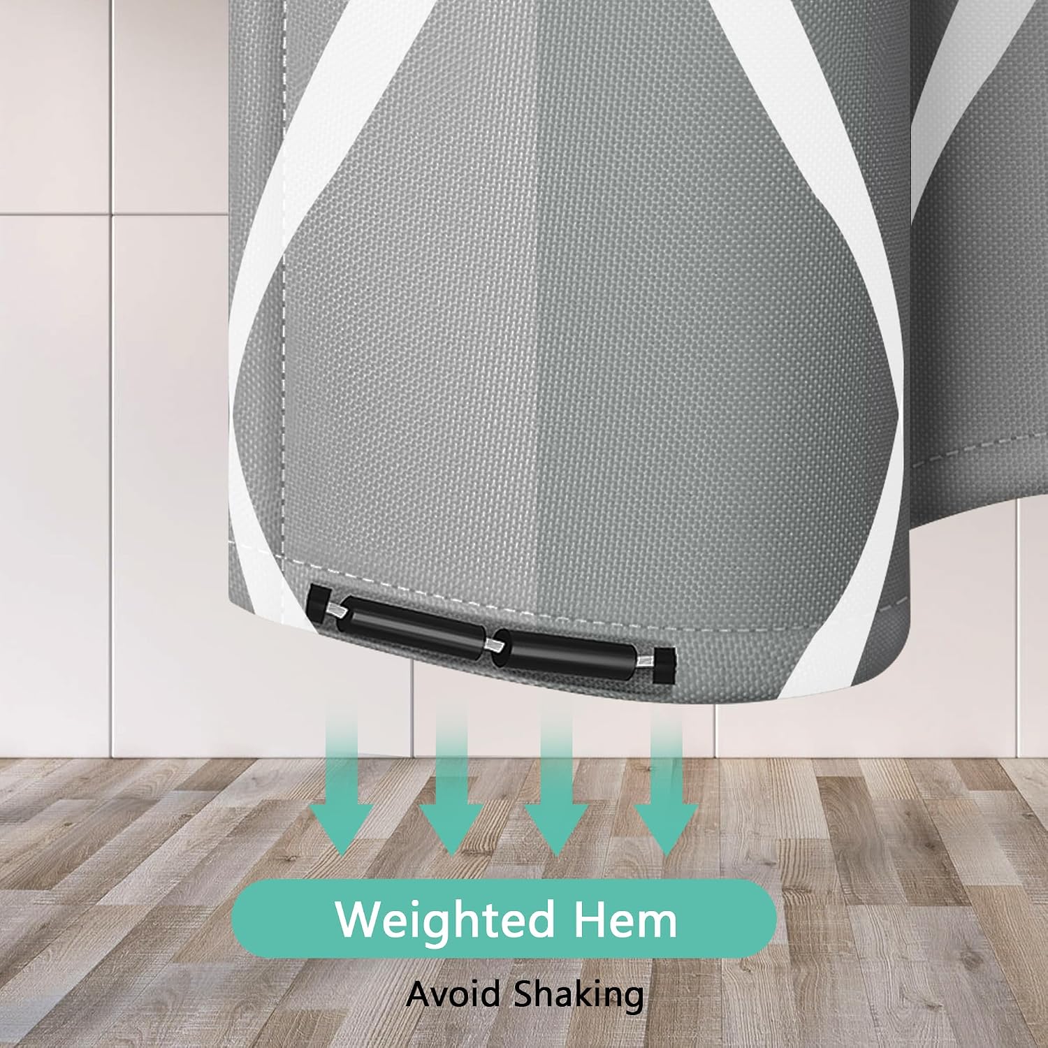 Thumbnail 3 de GERUIKE 180x180 cm Weighted Shower Curtain