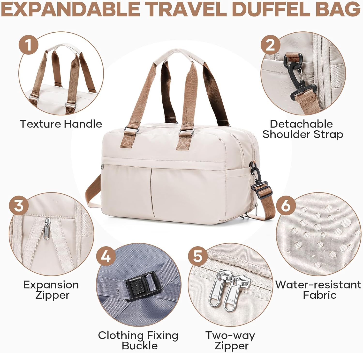 Thumbnail 5 de Ryanair Underseat Cabin Bag 40x30x20 (Expandable to 40x30x25) – Beige/Brown