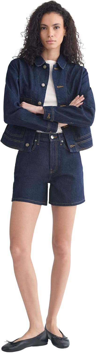 Detalle de Everlane Women's Way-High A-Line Denim Shorts