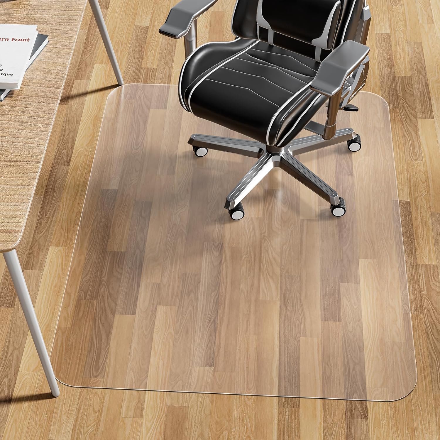 Detalle de WASJOYE Office Chair Mat 75x120cm for Hard Floors – Clear PVC Floor Protector