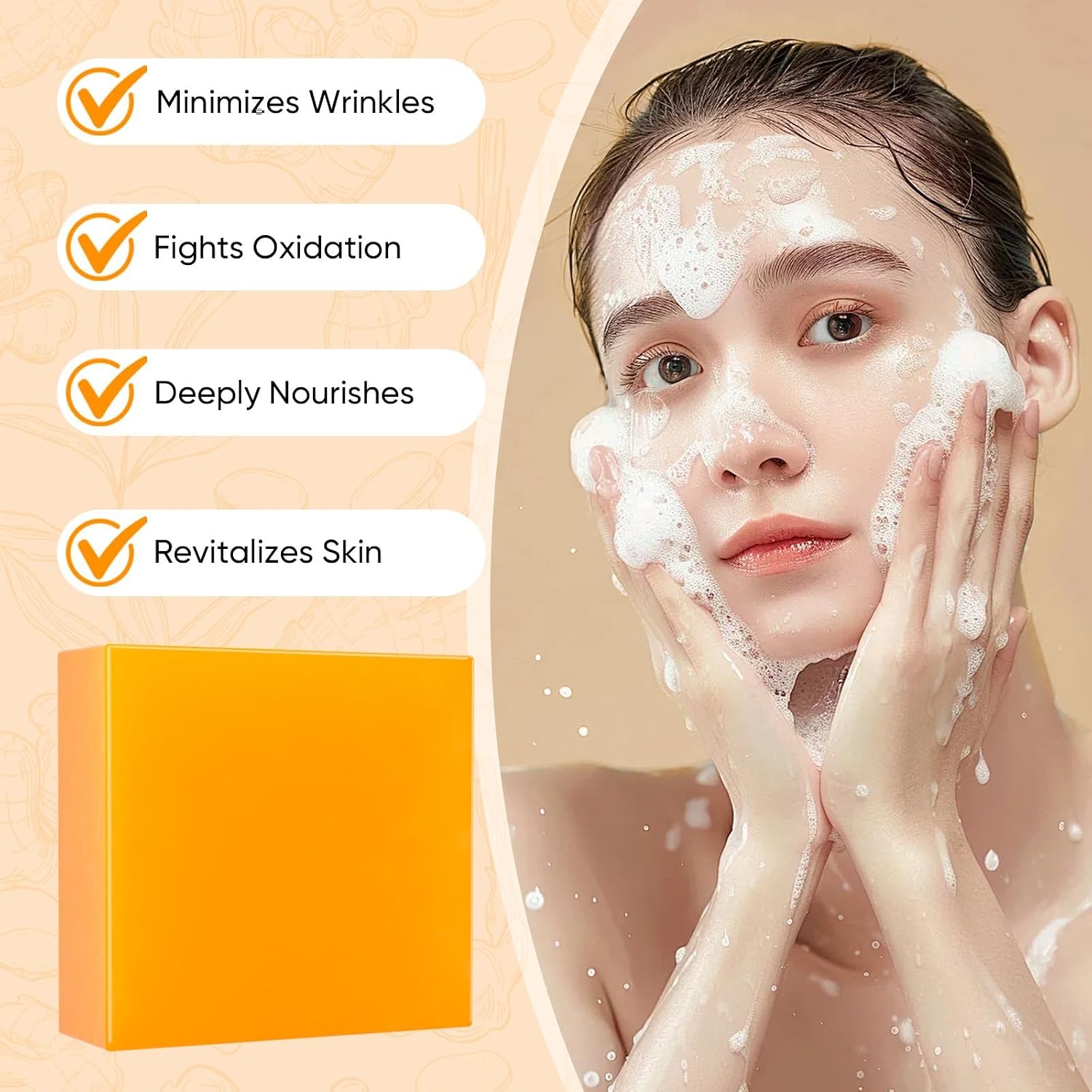 Detalle de Turmeric Face Wash Set with Soap Bar