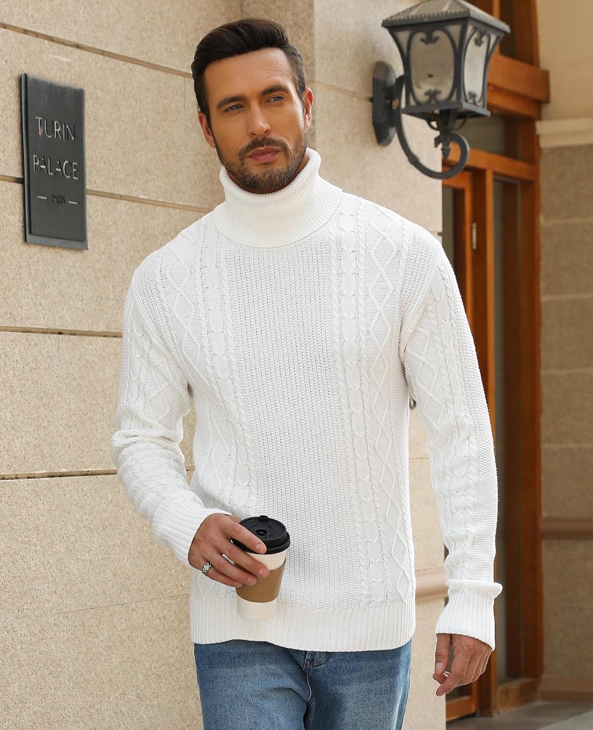 Thumbnail 4 de Zetieny Herren Rollkragen Pullover mit 100% Baumwolle