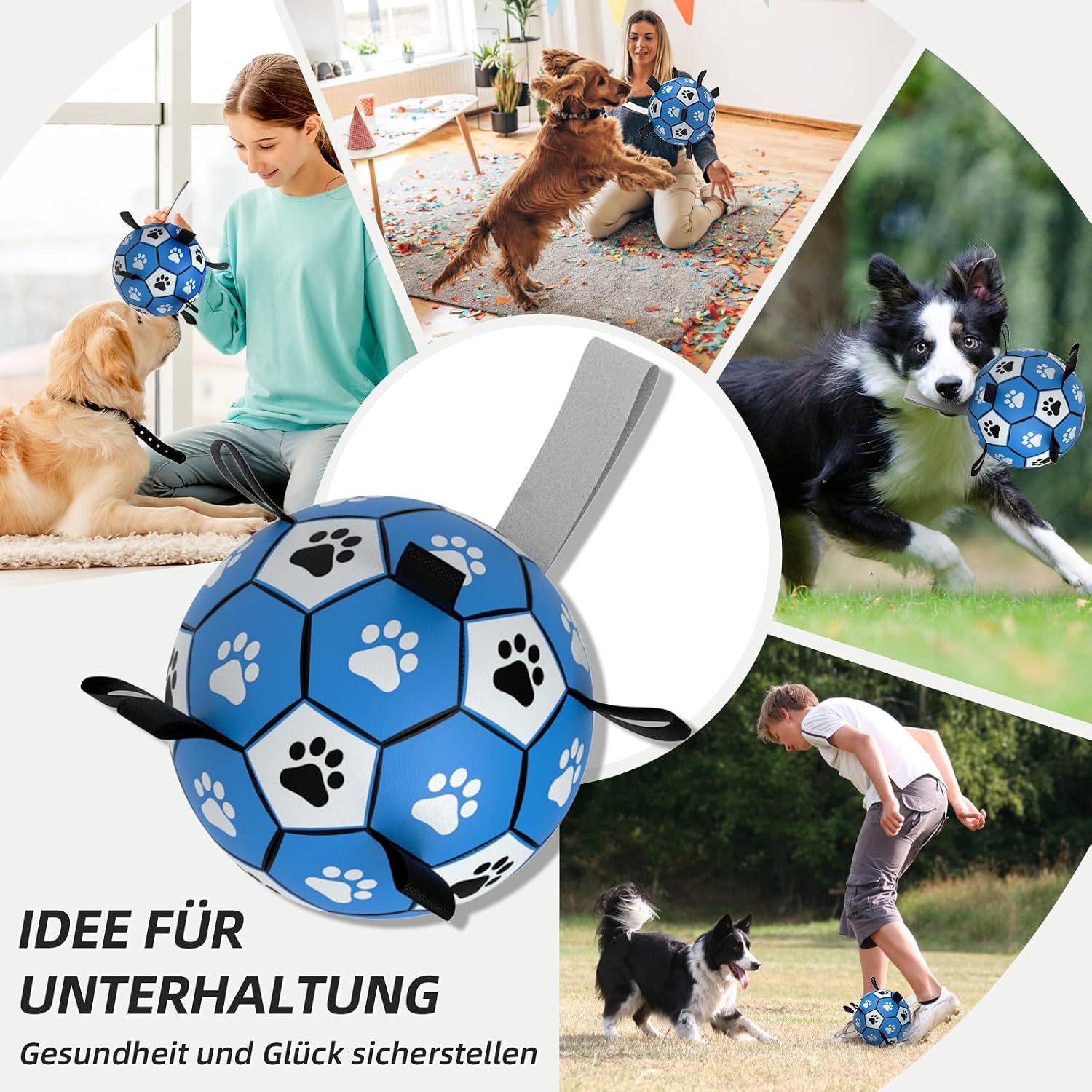 Thumbnail 6 de HETOO Hundeball 9 Zoll Blau Grau