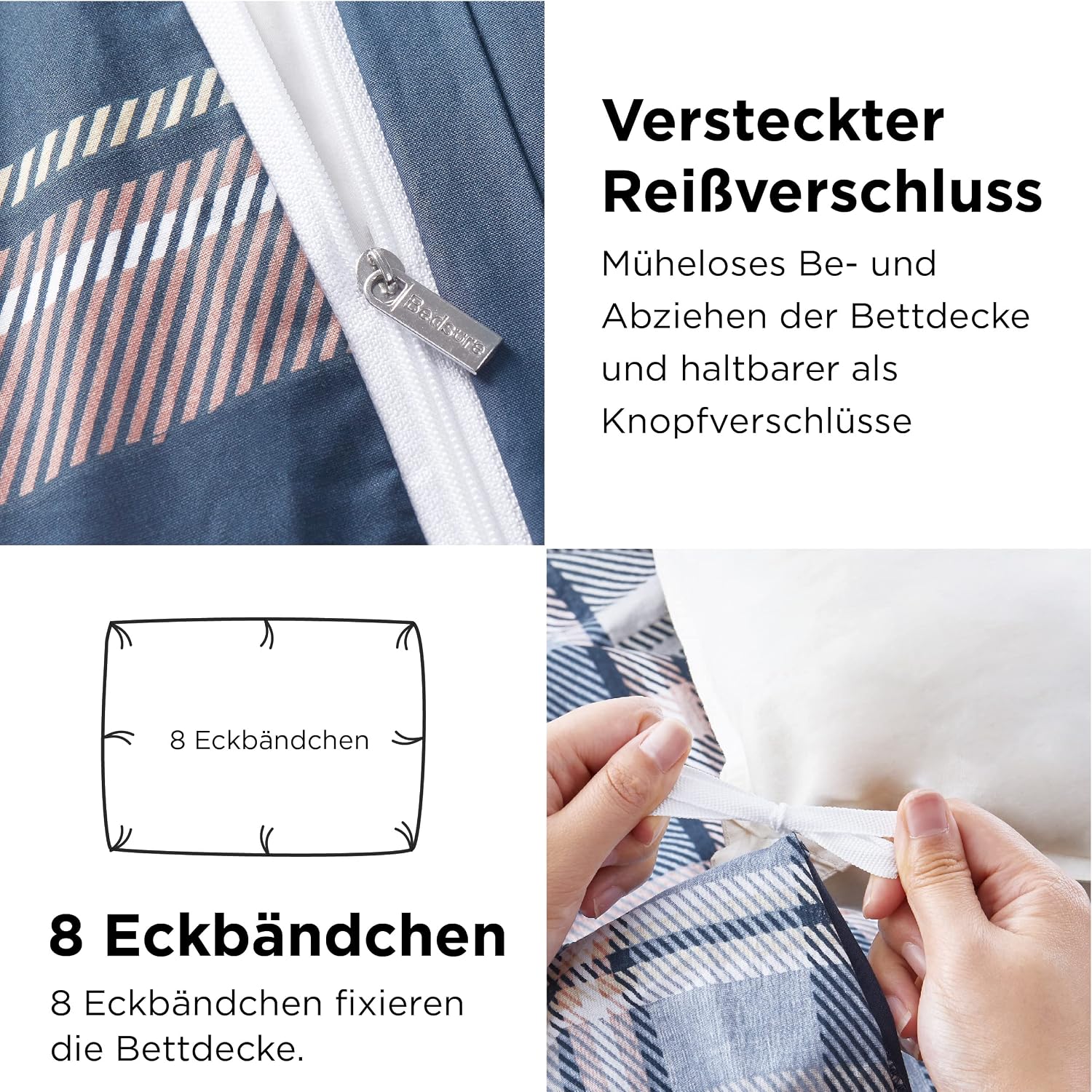 Detalle 2 de BEDSURE Bettwäsche 135x200 Baumwolle