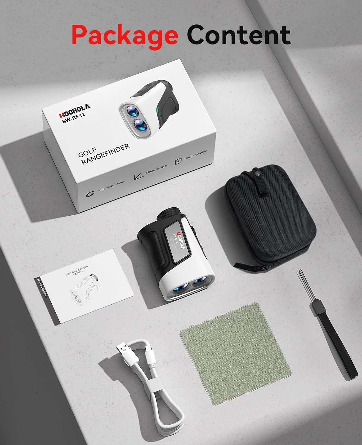 Detalle de Hoorola Golf Rangefinder, 1200-Yard Range, 7x Magnification and Slope