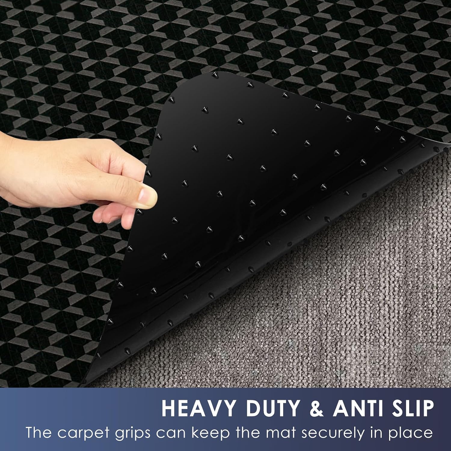 Detalle 2 de Vicwe 48 x 36-Inch PVC Office Chair Mat for Low-Pile Carpet with Studs