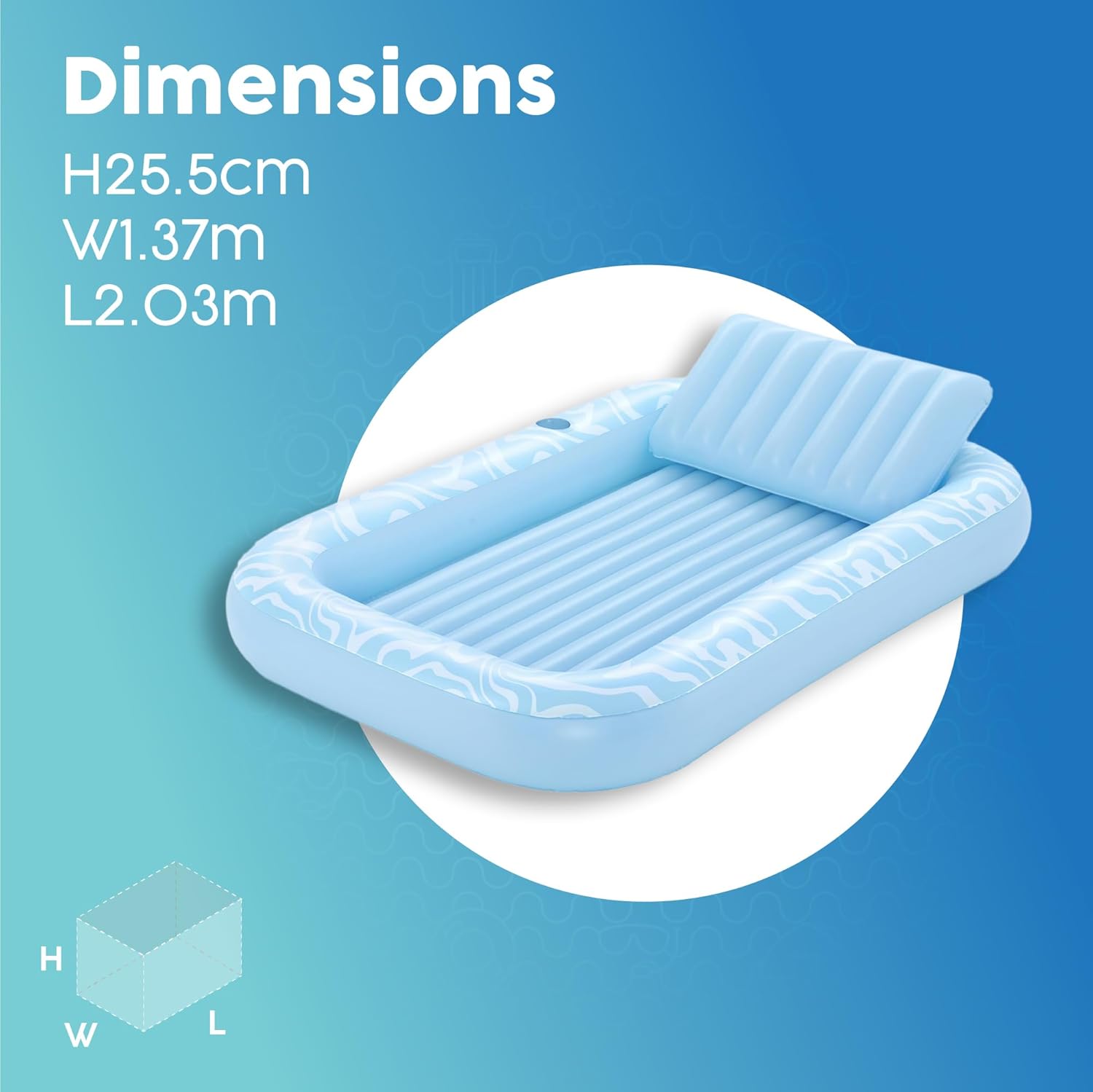 Thumbnail 6 de Bestway 43838 Lettino abbronzante Sun-Kissed con cuscino e portabicchieri, azzurro