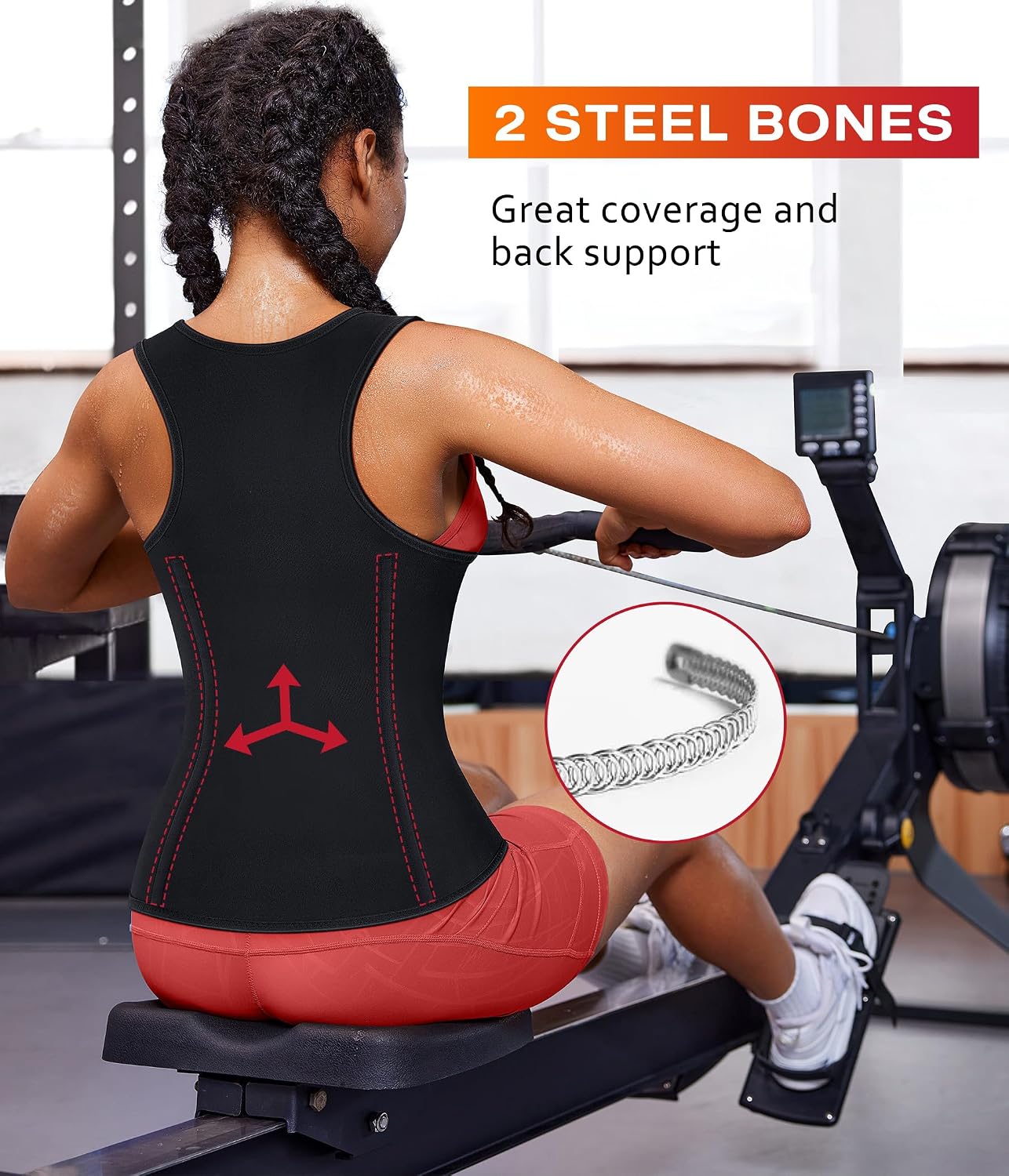 Detalle 2 de Nebility Waist Trainer for Women with Dual Steel Boning and U-Shape Bust Lift
