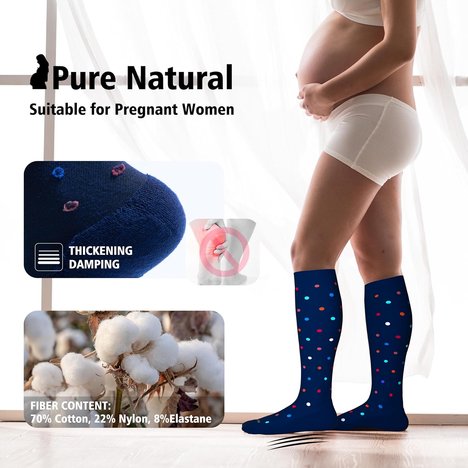 Detalle 2 de LEVSOX Thick Cotton Compression Socks 20-30mmHg