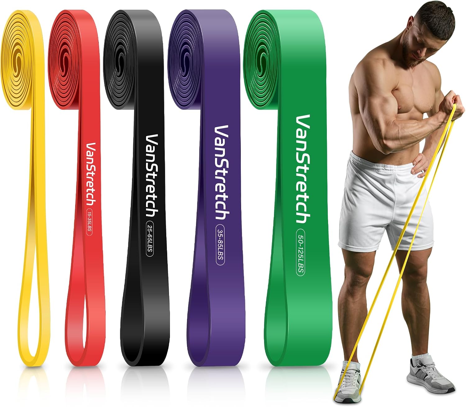 Detalle de VanStretch RB00B1 Resistance Bands Set, 5 Levels for Workouts and Pull-Up Assistance