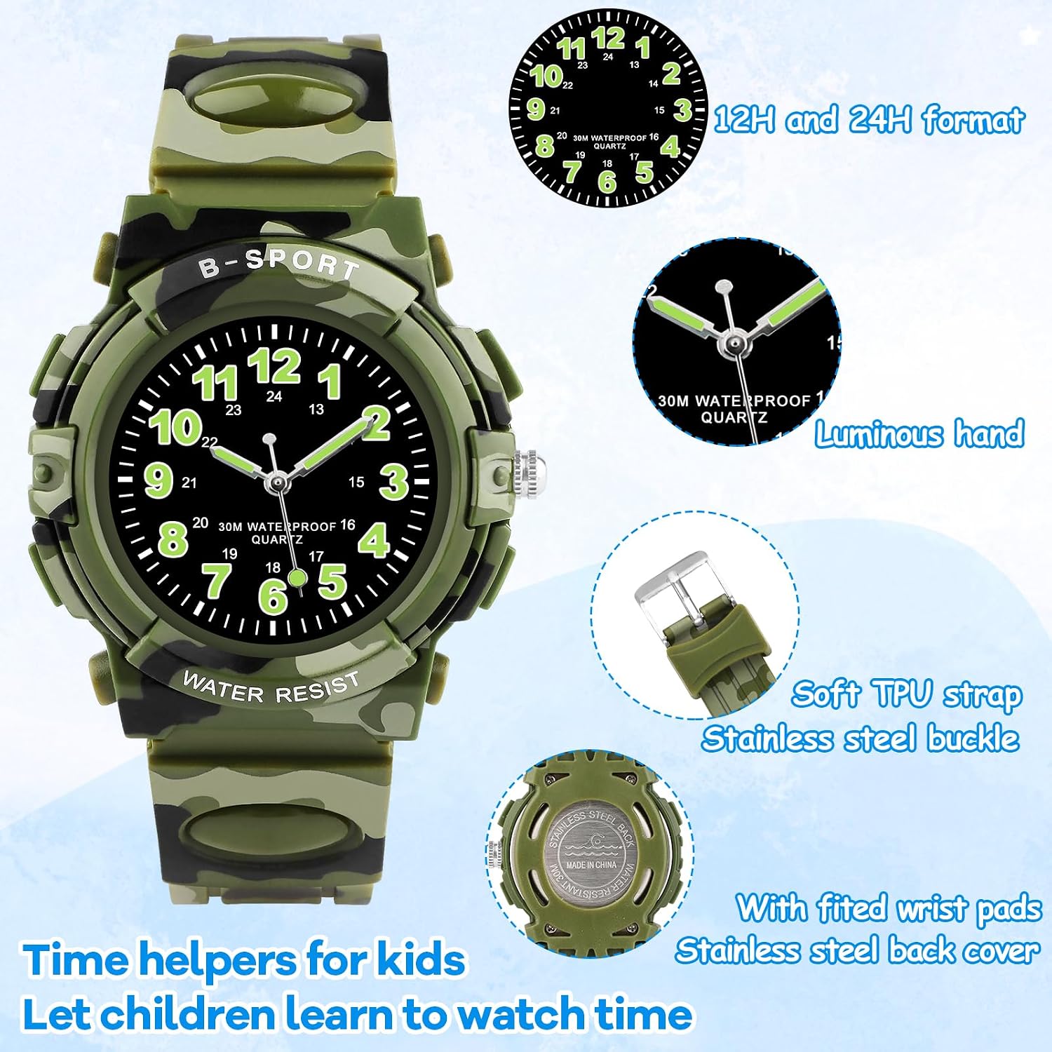 Thumbnail 2 de Edillas Montre Enfant Analogique Sport