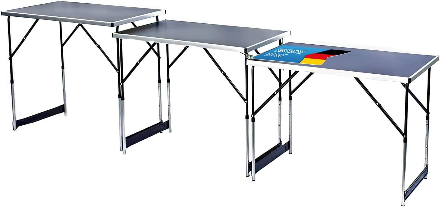 Thumbnail 6 de GOODS+GADGETS Klappbarer Multifunktionstisch – 3er Set Grau, höhenverstellbar 55/62/69 cm