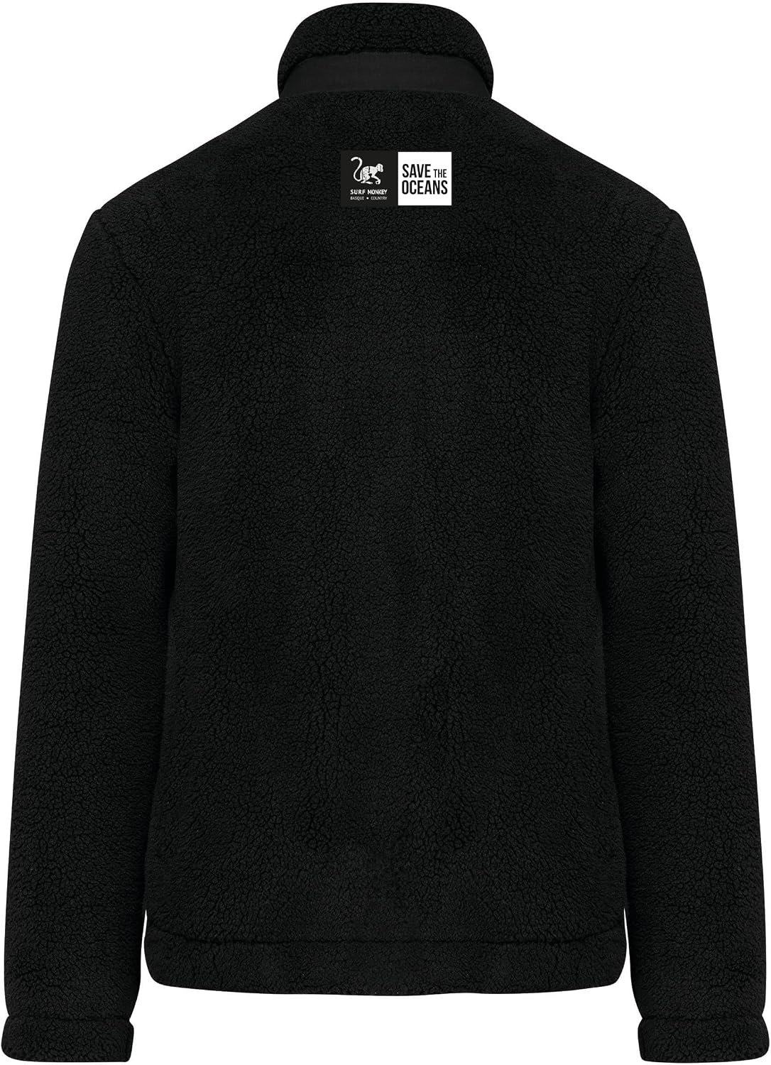 Detalle de Surf Monkey giacca sherpa in pile con zip e tasca sul petto, riciclata, vestibilità classica
