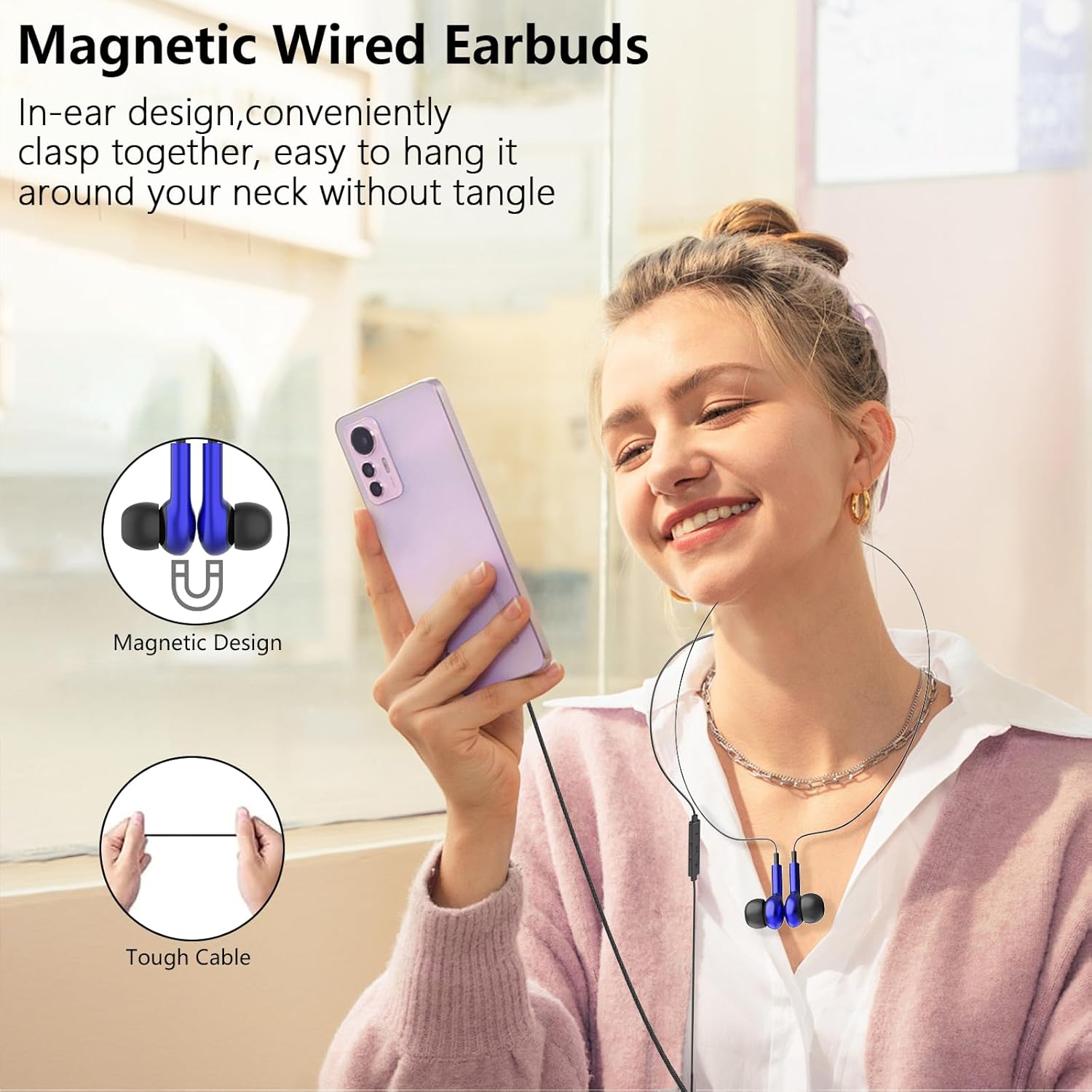 Thumbnail 3 de USB-C In-Ear-Kopfhörer mit Mikrofon für Samsung Galaxy & iPhone/iPad – Kabel-Kopfhörer im Set mit Ohrstöpseln