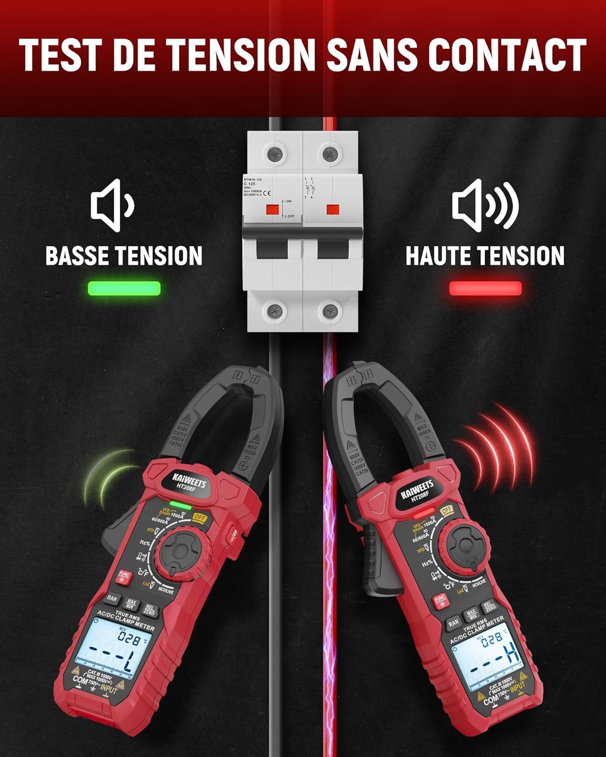 Thumbnail 2 de KAIWEETS HT208F pince ampèremétrique 1000 A 🛠️