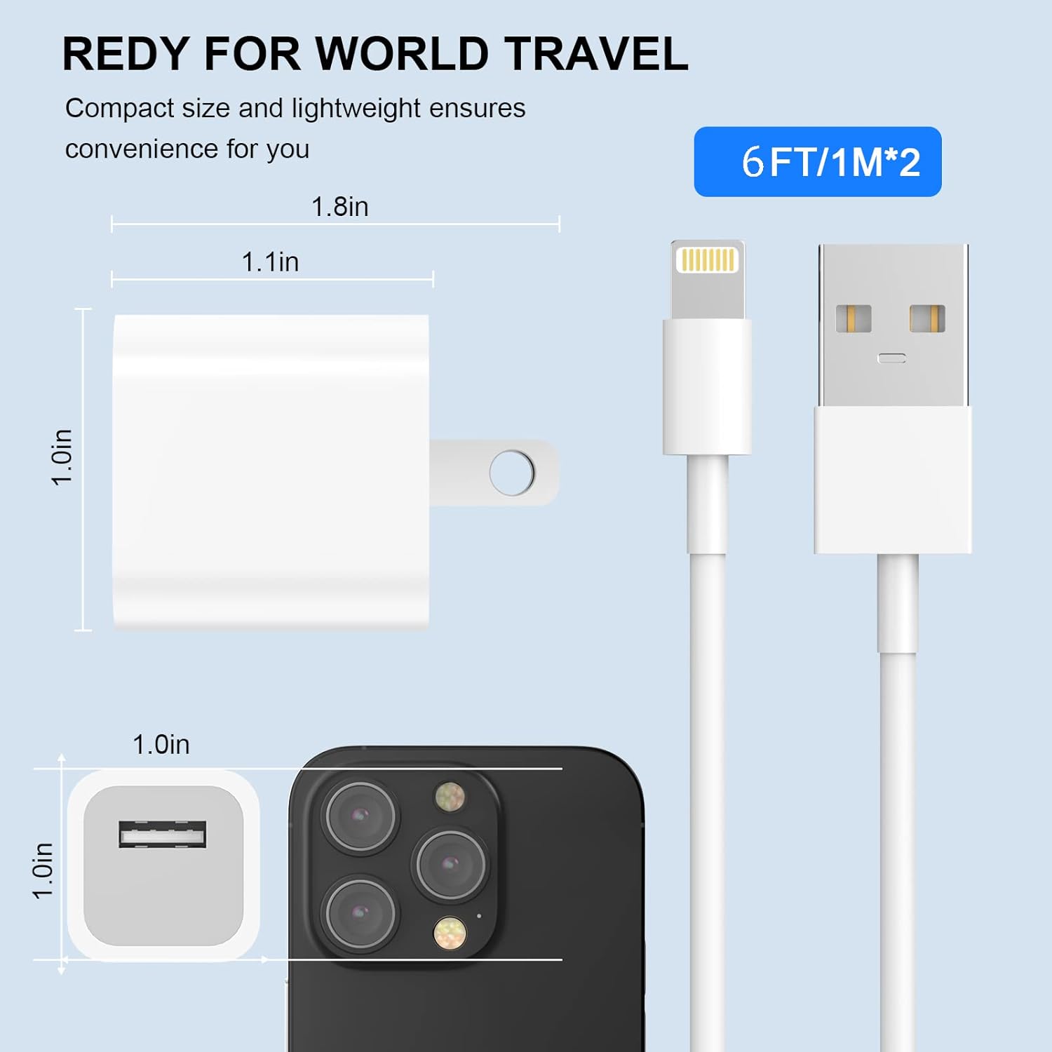 Detalle 2 de Apple iPhone Charger 6FT MFi Lightning Cable 2-pack