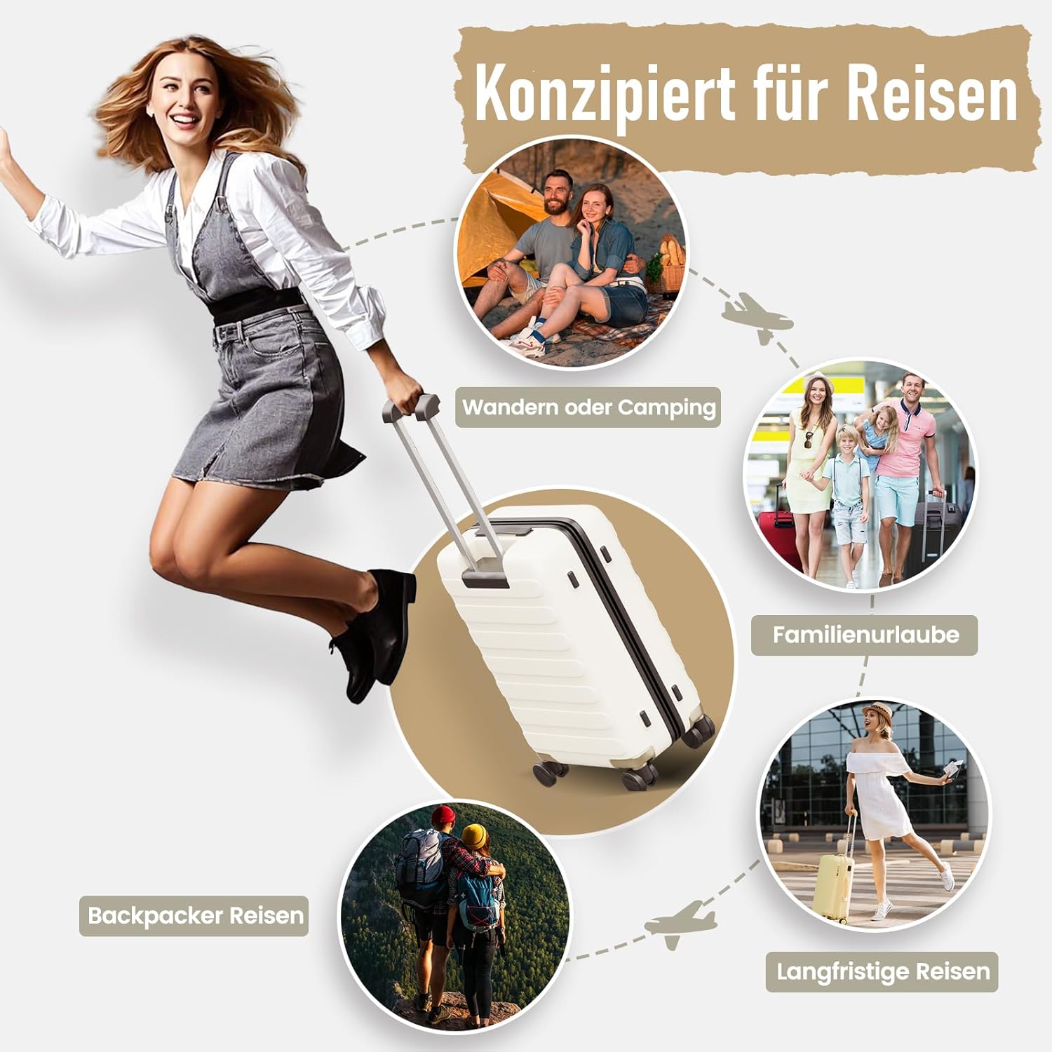 Thumbnail 6 de 8‑teilige Compression Packing Cubes von Samfolk – Rosa, Koffer Organizer inkl. 2 Zusatzbeuteln (34×45 cm)