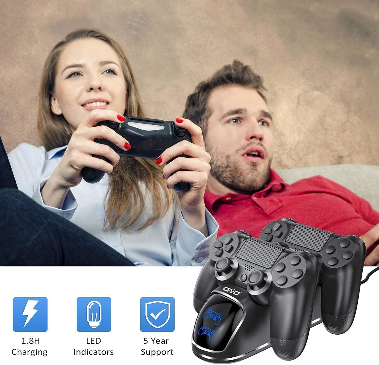 Thumbnail 5 de OIVO PlayStation 4 Ladestation 1,8 h Ladechip