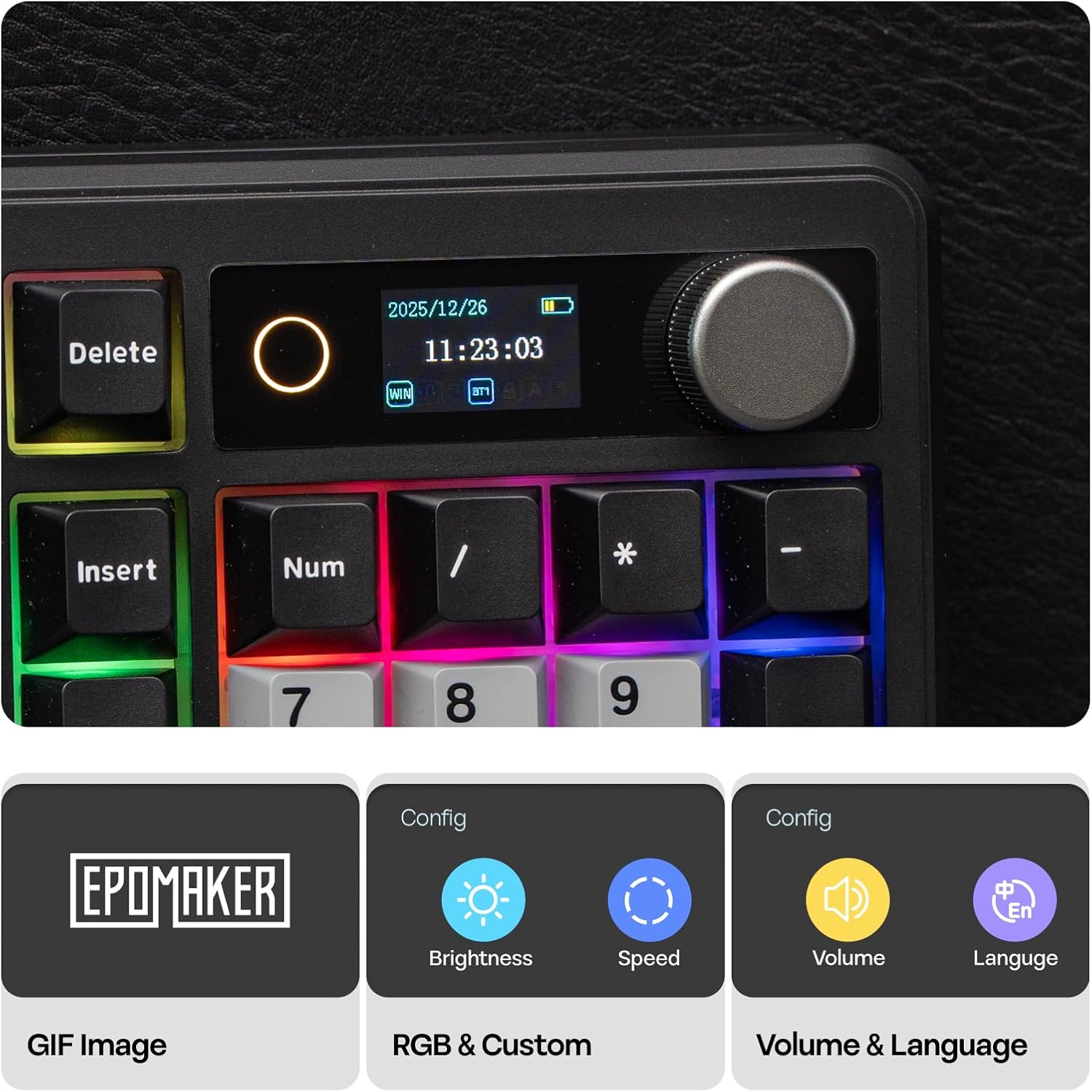 Thumbnail 2 de EPOMAKER TH99 PRO 96% Mechanical Keyboard with Screen & Knob (Hot-Swap, Wireless Tri-Mode) — Black & Creamy Jade