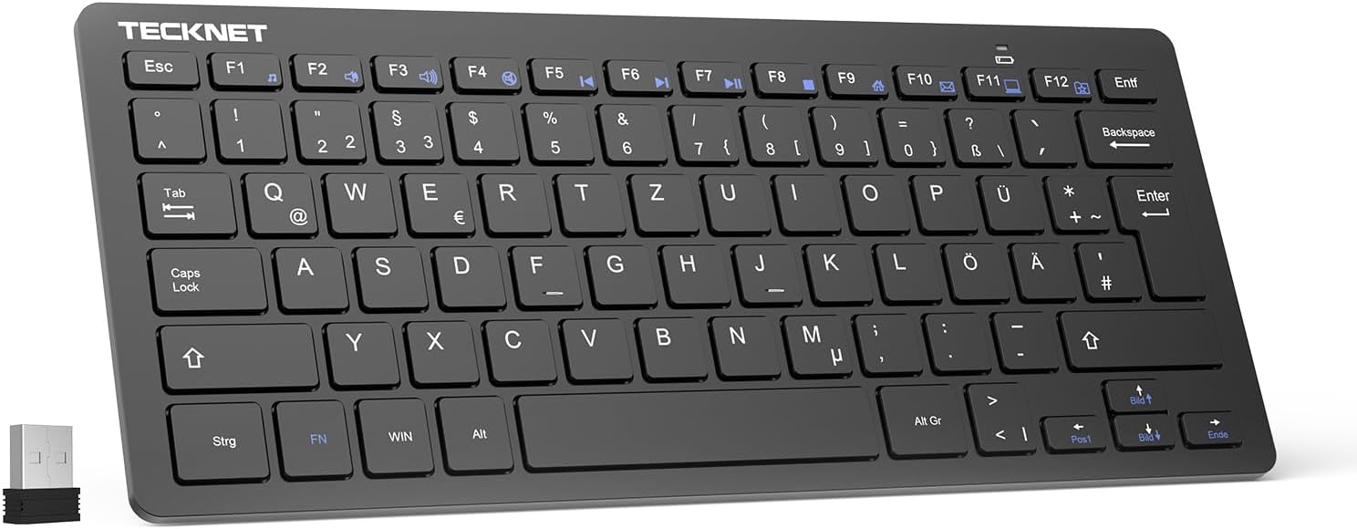 Detalle de TECKNET Slim Kabellose Tastatur 78 Tasten ⌨