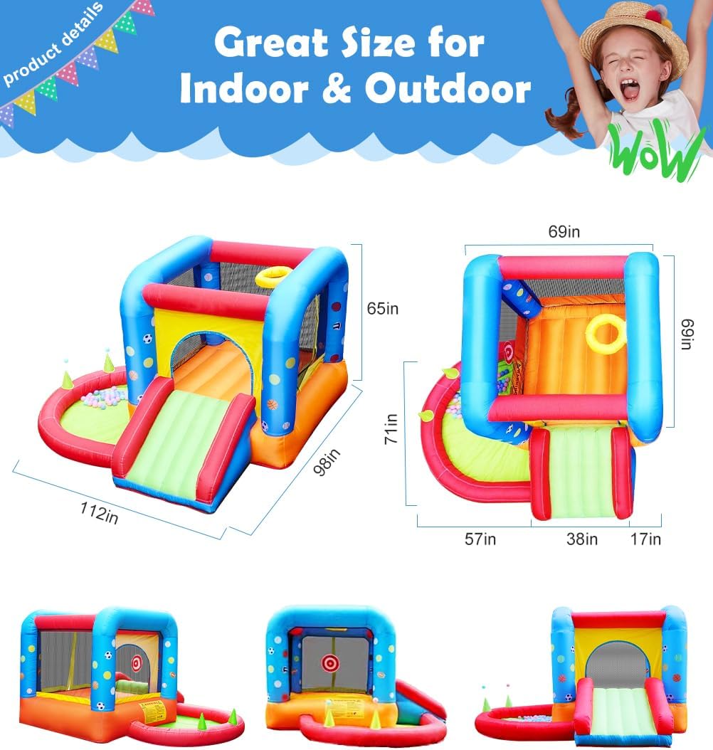 Thumbnail 4 de Step4Fun Inflatable Bounce House: 5-in-1 Kids Castle with Slide, Ball Pit, and Water Jumper