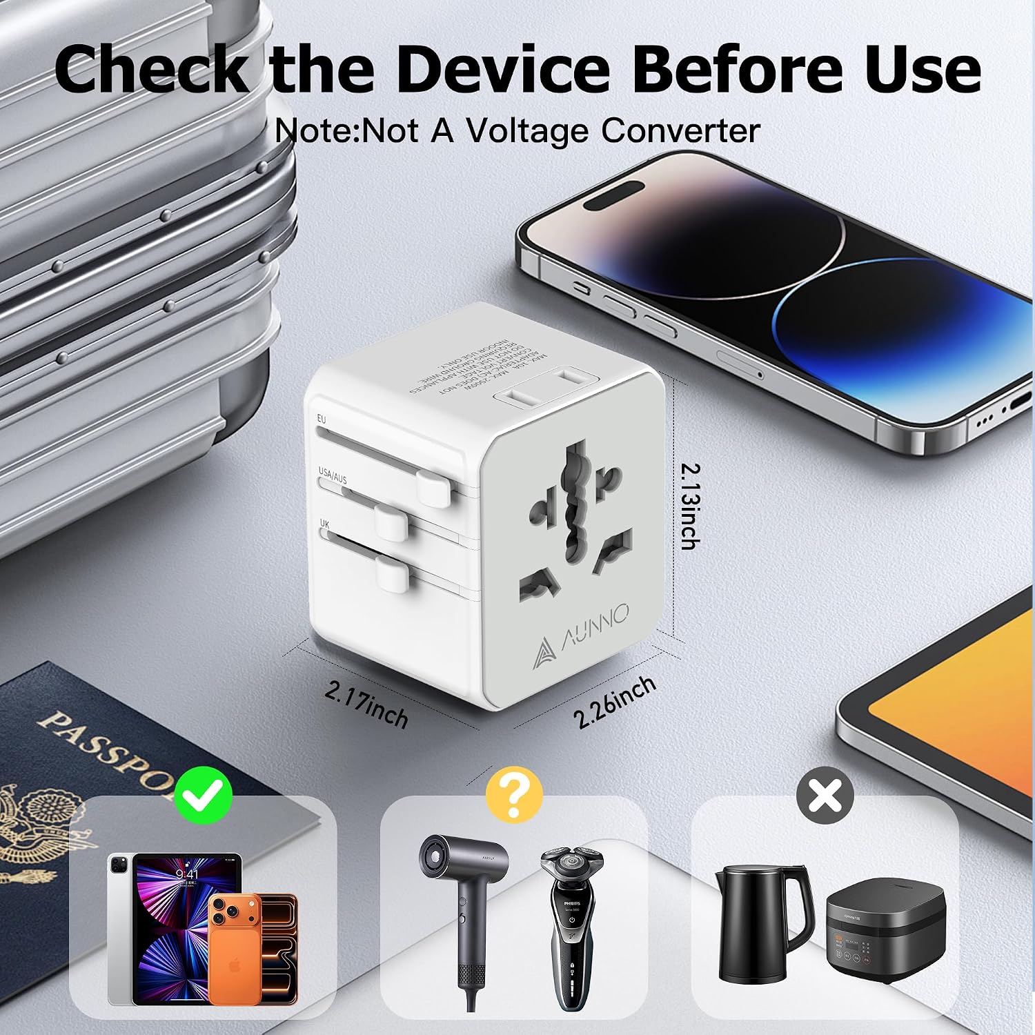 Thumbnail 5 de AUNNO Universal Travel Adapter with PD 20W 🔌