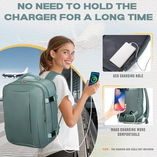 Detalle de Mochila de viaje VMIKIV 30L 40x30x20 cm para cabina de avión — antirrobo, impermeable y compartimentos