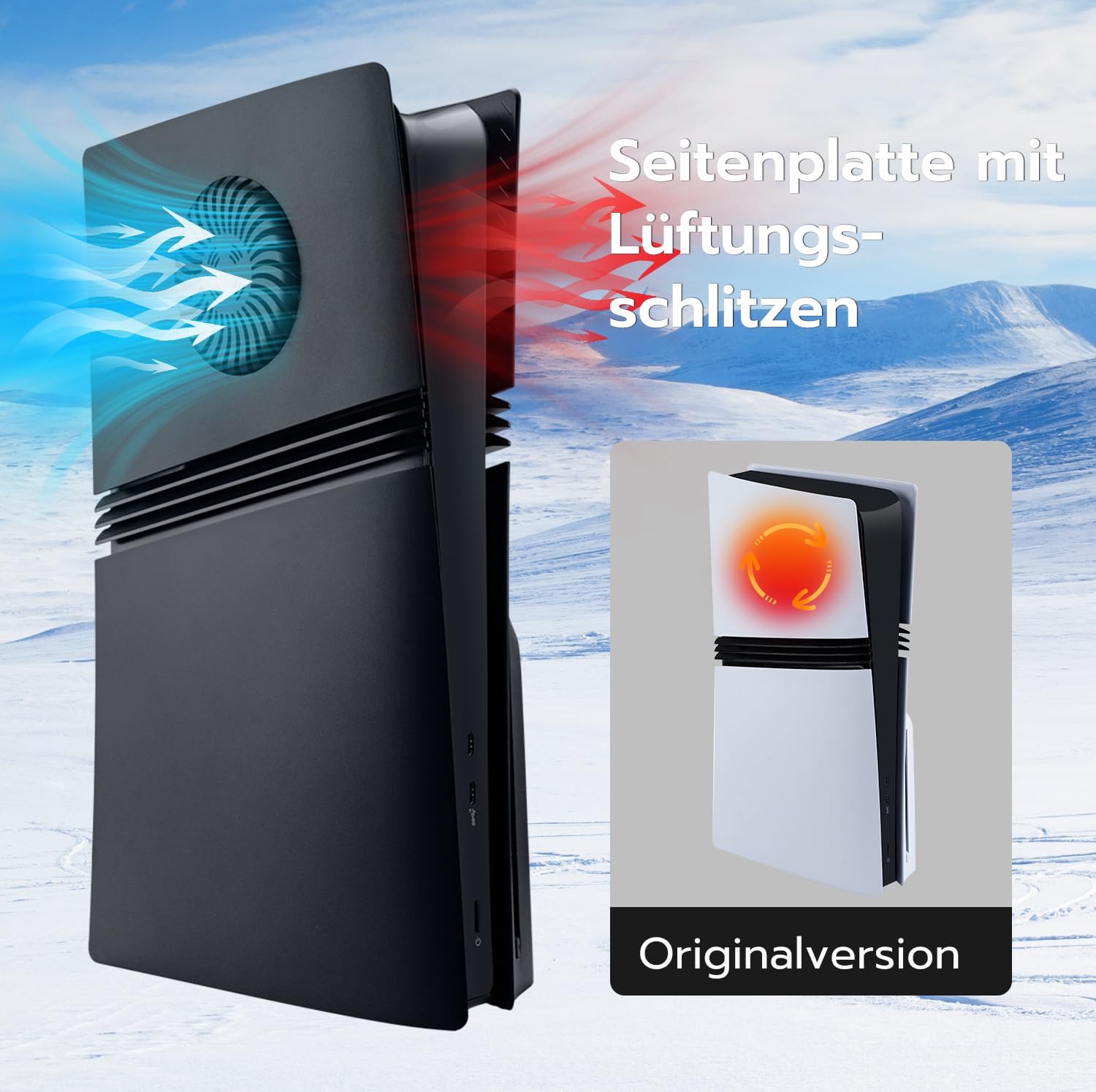 Thumbnail 6 de Mc Bazel PS5 Pro Frontplatte – Gehäuseschutz für PS5 Pro Disc Edition, Schwarz