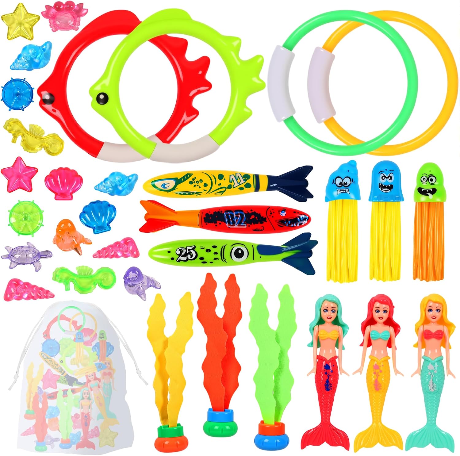 Imagen de SinHin 33 PCS Diving Toys for Pool – Engaging Underwater Set for Kids en OfertitasTOP