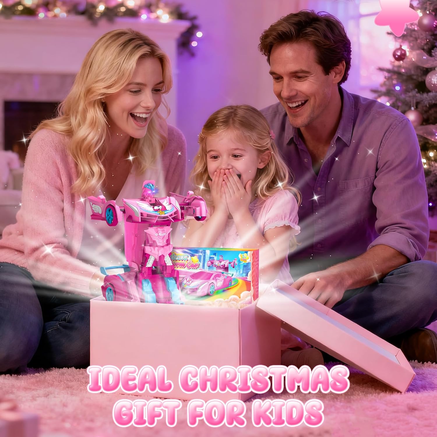 Thumbnail 6 de Unicorn 2.4GHz Remote Control Transform Cars with LED Lights (2-in-1) – one-button deformation & fast 360° rotation RC toy