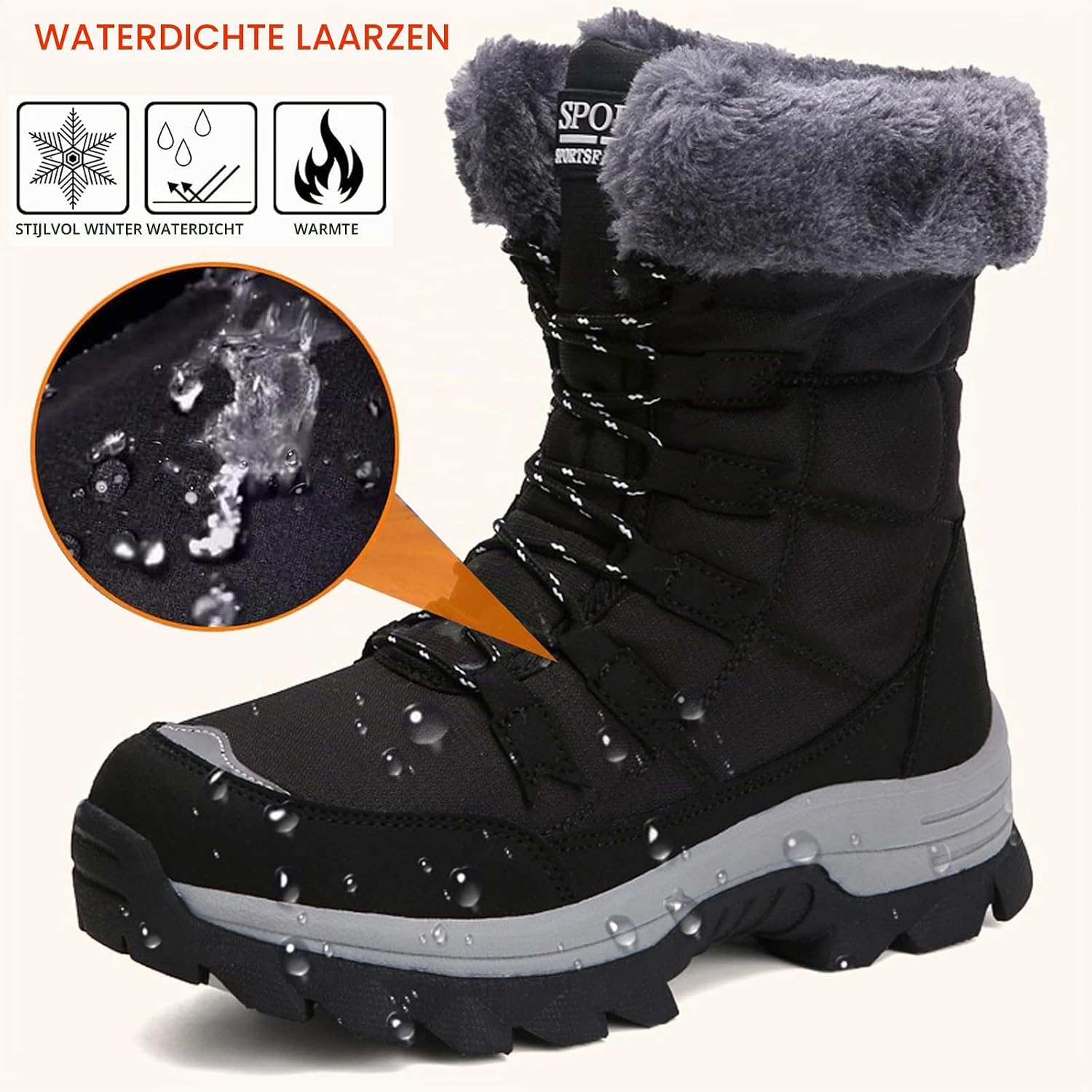 Thumbnail 4 de VLOOKST dameslaarzen voor winter en sneeuw, maat 37-43, warm gevoerd