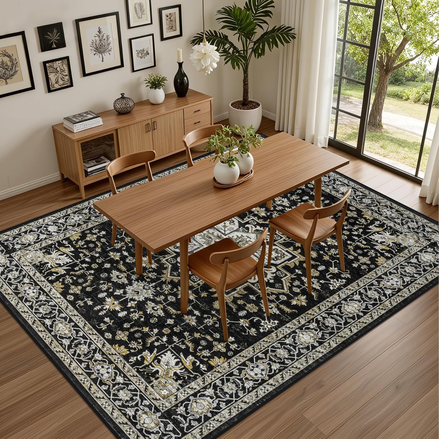 Thumbnail 3 de 10x12 Boho Medallion Area Rug — Washable, Extra Soft, Anti-Slip, Stain-Resistant