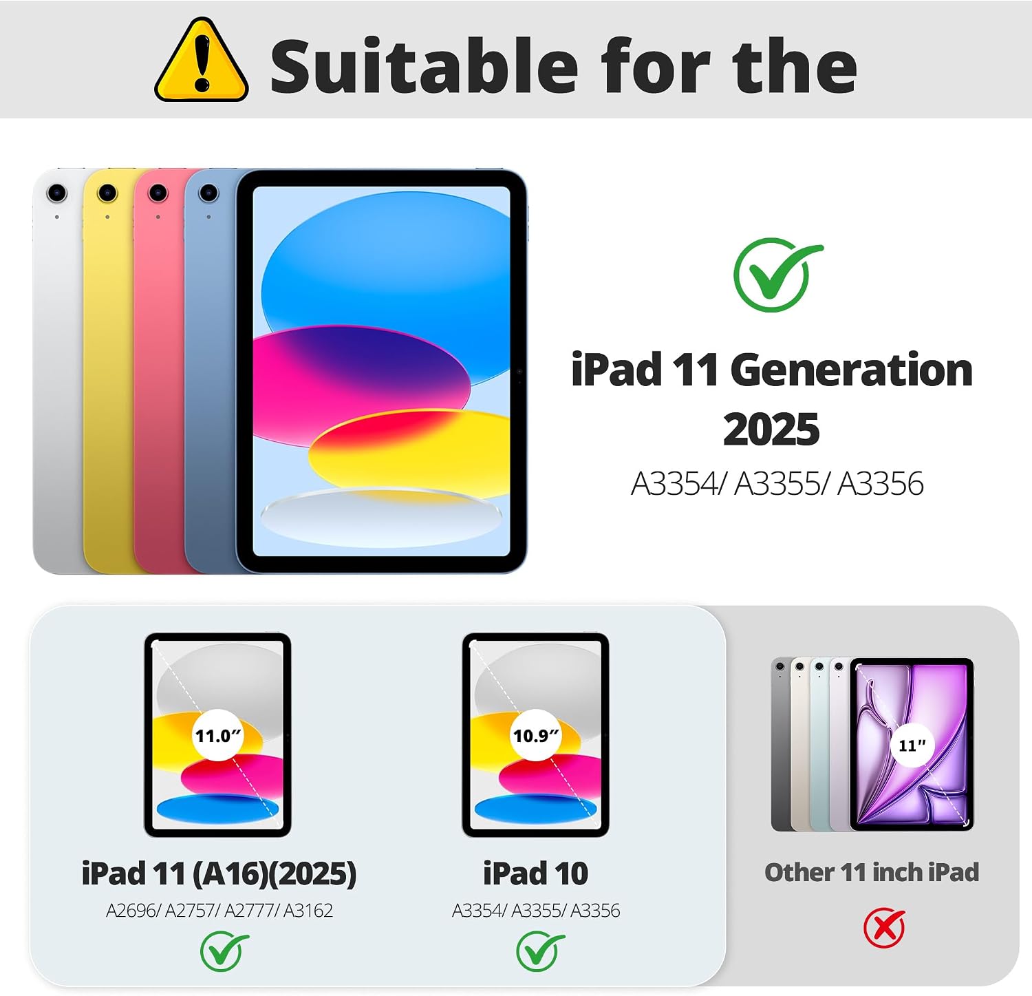 Thumbnail 1 de CACOE Cover compatibile con iPad A16 11a Generazione | Custodia trasparente verde con supporto e porta-penne