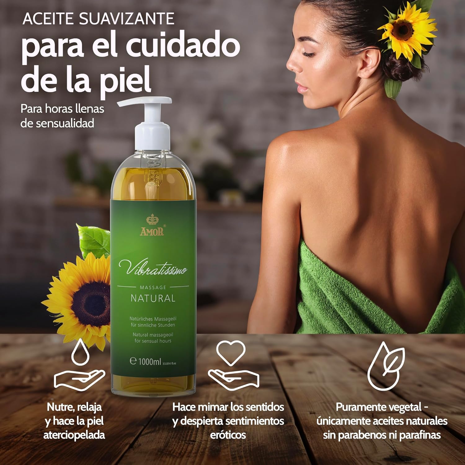 Thumbnail 2 de Vibratissimo Natural Aceite de Masaje Afrodisíaco 1000 ml