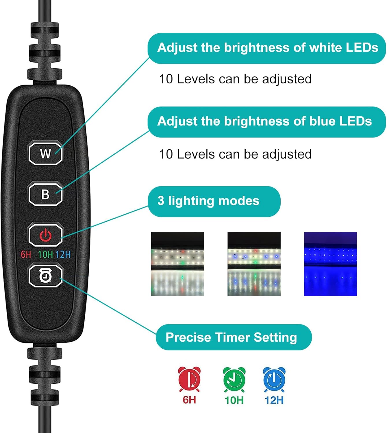 Thumbnail 5 de Discoball Fish Tank Light: LED Aquarium Illumination for Freshwater and Saltwater Setups (45cm)