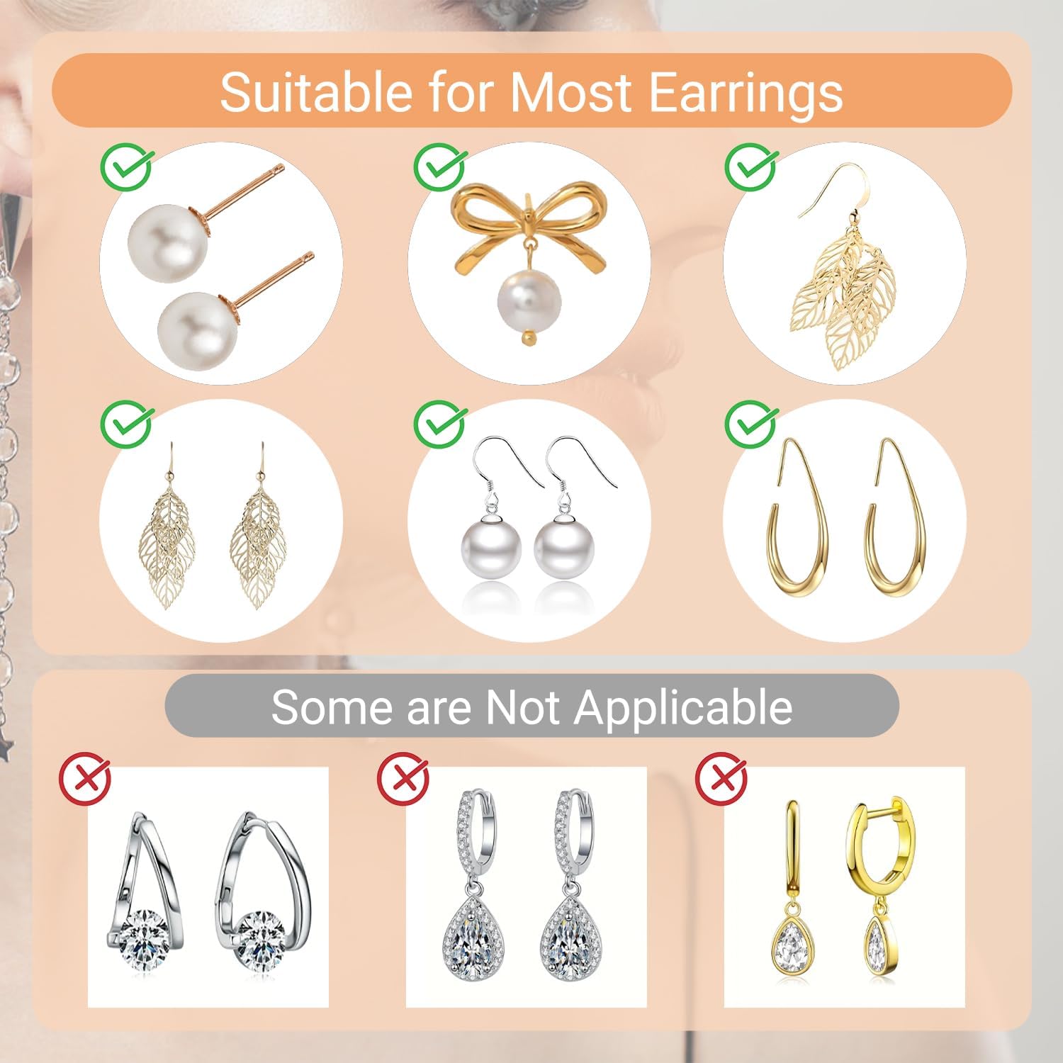 Thumbnail 5 de JUNCHONG JC-GJEH Silicone Earring Backs, 18K Gold-Plated Locking Design, 12-Piece Set