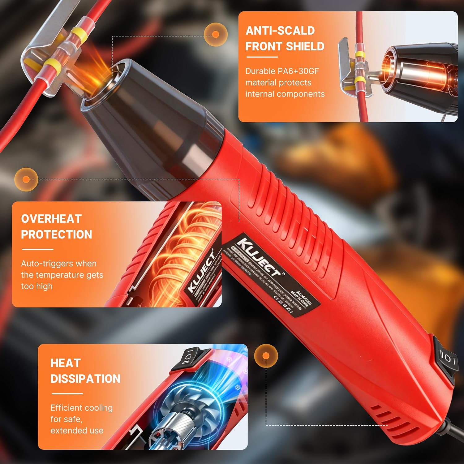 Detalle de Kuject Mini Heat Gun Kit, 350W Dual-Temp with 120 Solder Seal Connectors